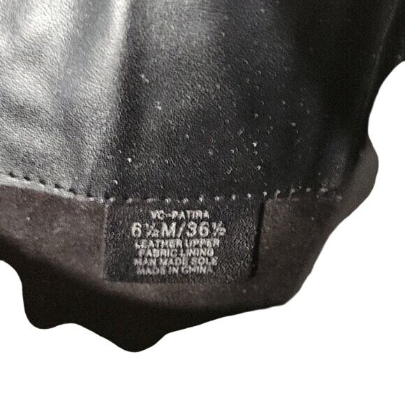 VINCE CAMUTO Black Quilted Knee-High Boots‎ With Gold Accents & Side Zippers 7.5 - Picture 9 of 9